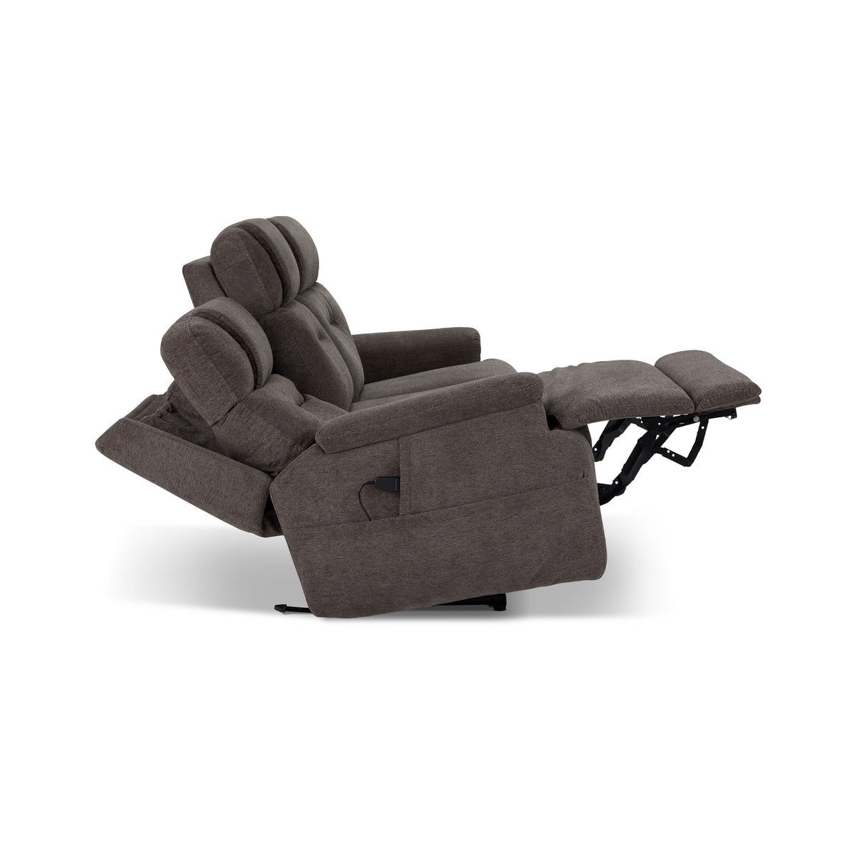 Zecliner Zofa Umber Fabric Power Sleep Sofa with Power Headrests & Lumbar