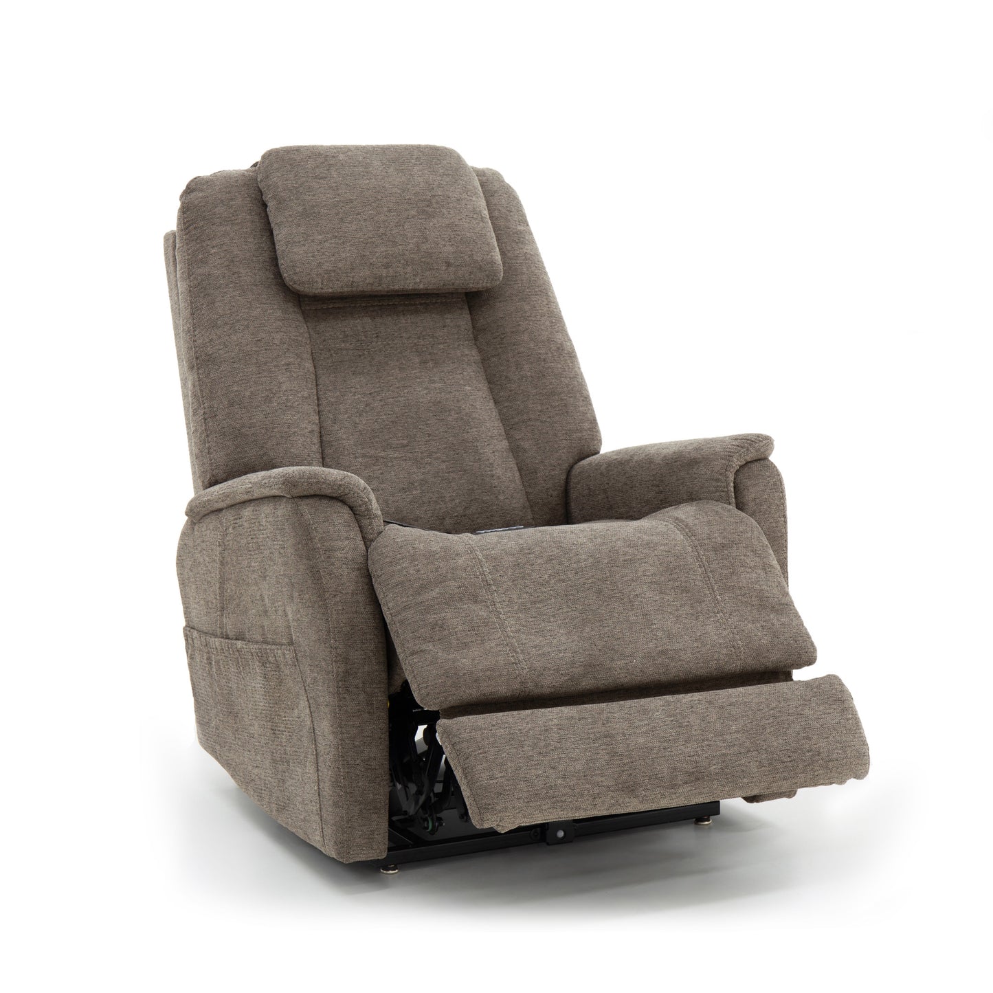 Zecliner Model 3+ Toast Fabric Power Lift Recliner with Power Headrest, Lumbar, Heat & Massage