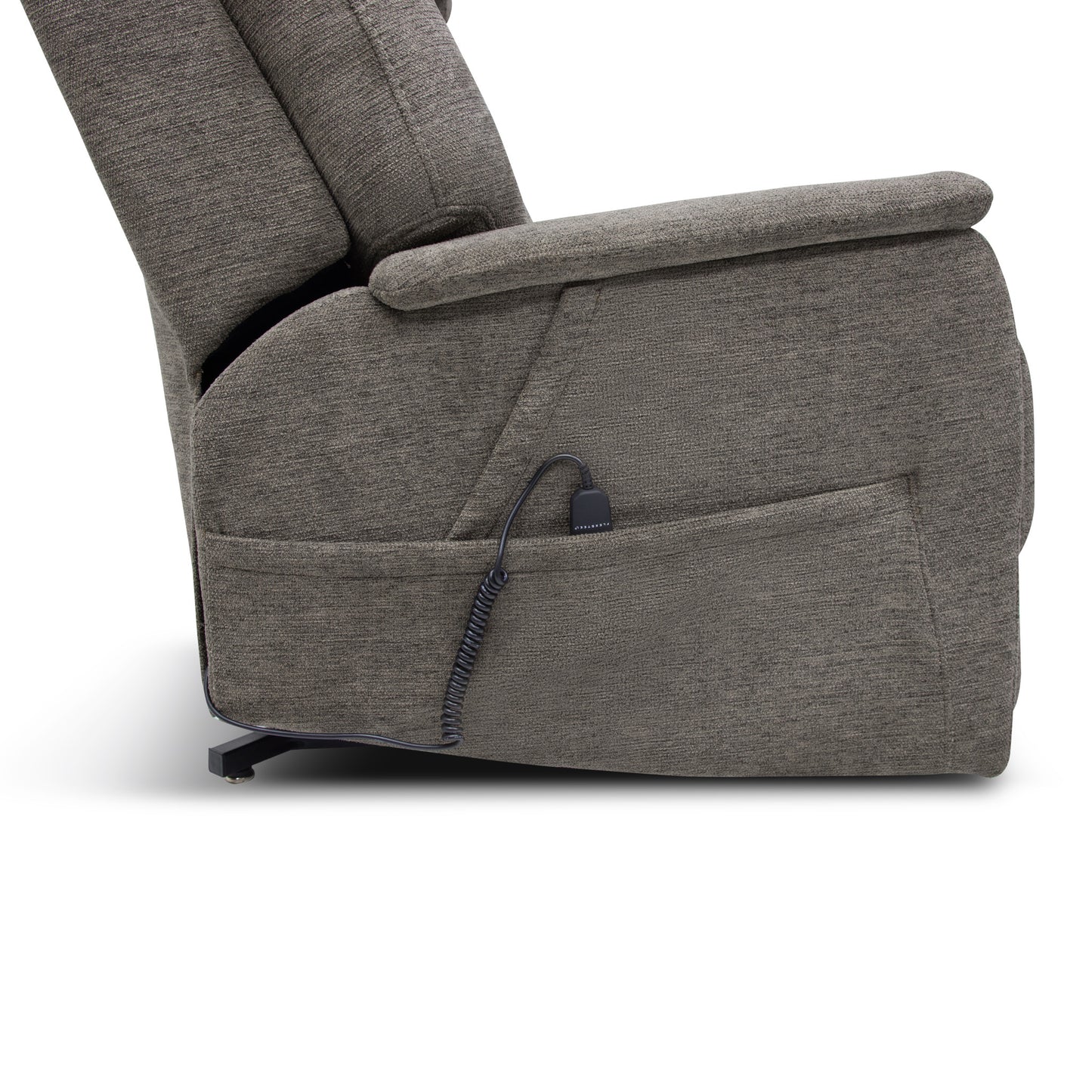 Zecliner Model 3+ Petite Umber Fabric Power Sleep Chair with Power Headrest, Lumbar, Heat & Massage
