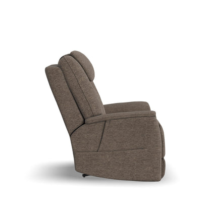 Zecliner Model 3+ Petite Toast Fabric Power Rocking Recliner with Power Headrest, Lumbar, Heat & Massage