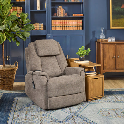Zecliner Model 3+ Petite Umber Fabric Power Lift Recliner with Power Headrest, Lumbar, Heat & Massage
