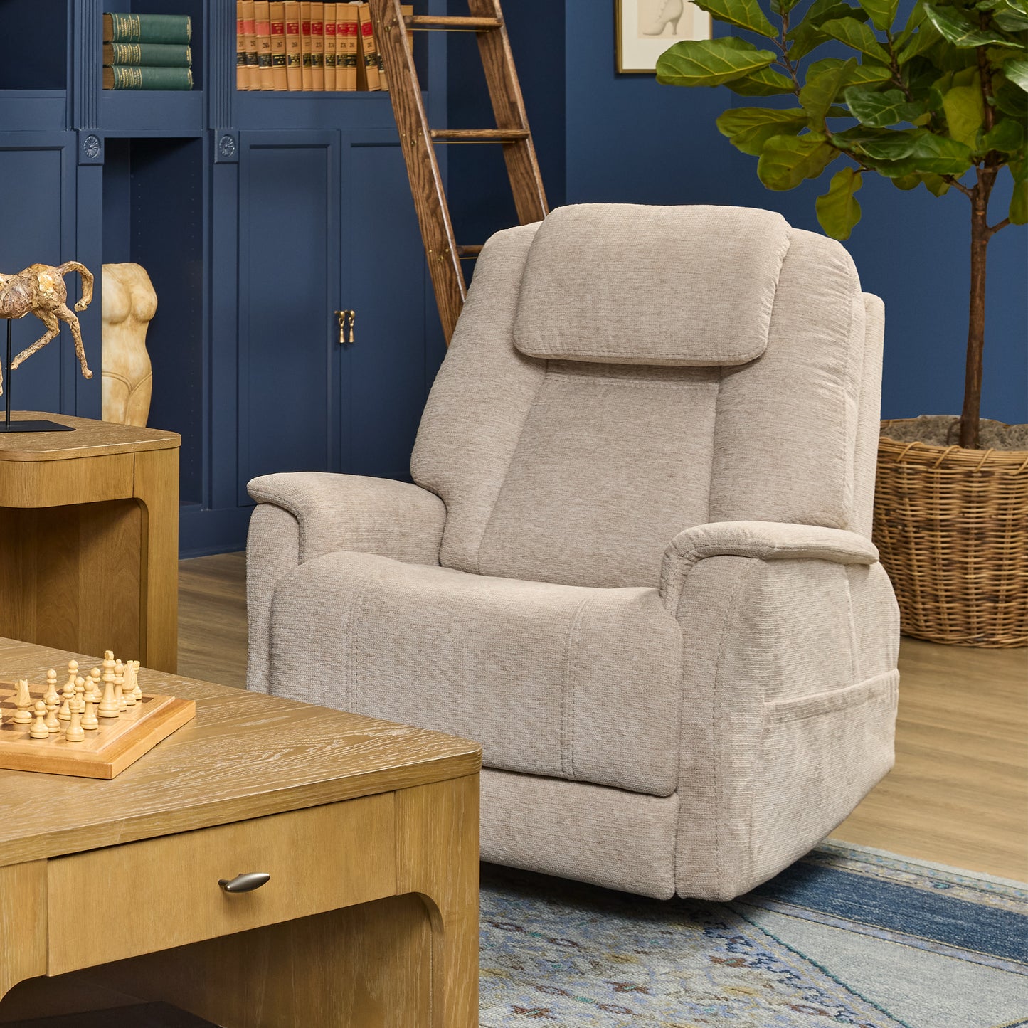 Zecliner Model 3+ Petite Ceramic Fabric Power Lift Recliner with Power Headrest, Lumbar, Heat & Massage