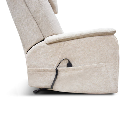 Zecliner Model 3+ Petite Ceramic Fabric Power Lift Recliner with Power Headrest, Lumbar, Heat & Massage