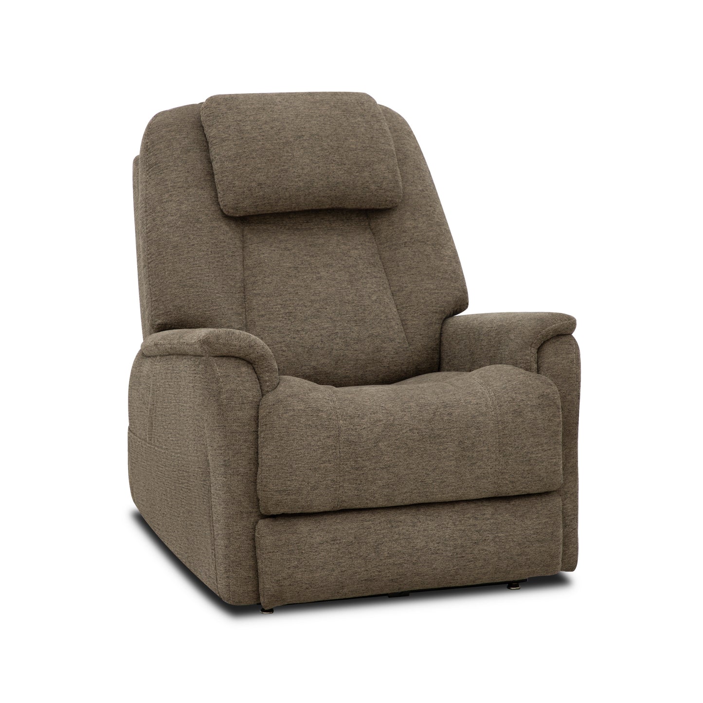 Zecliner Model 3+ Petite Toast Fabric Power Lift Recliner with Power Headrest, Lumbar, Heat & Massage
