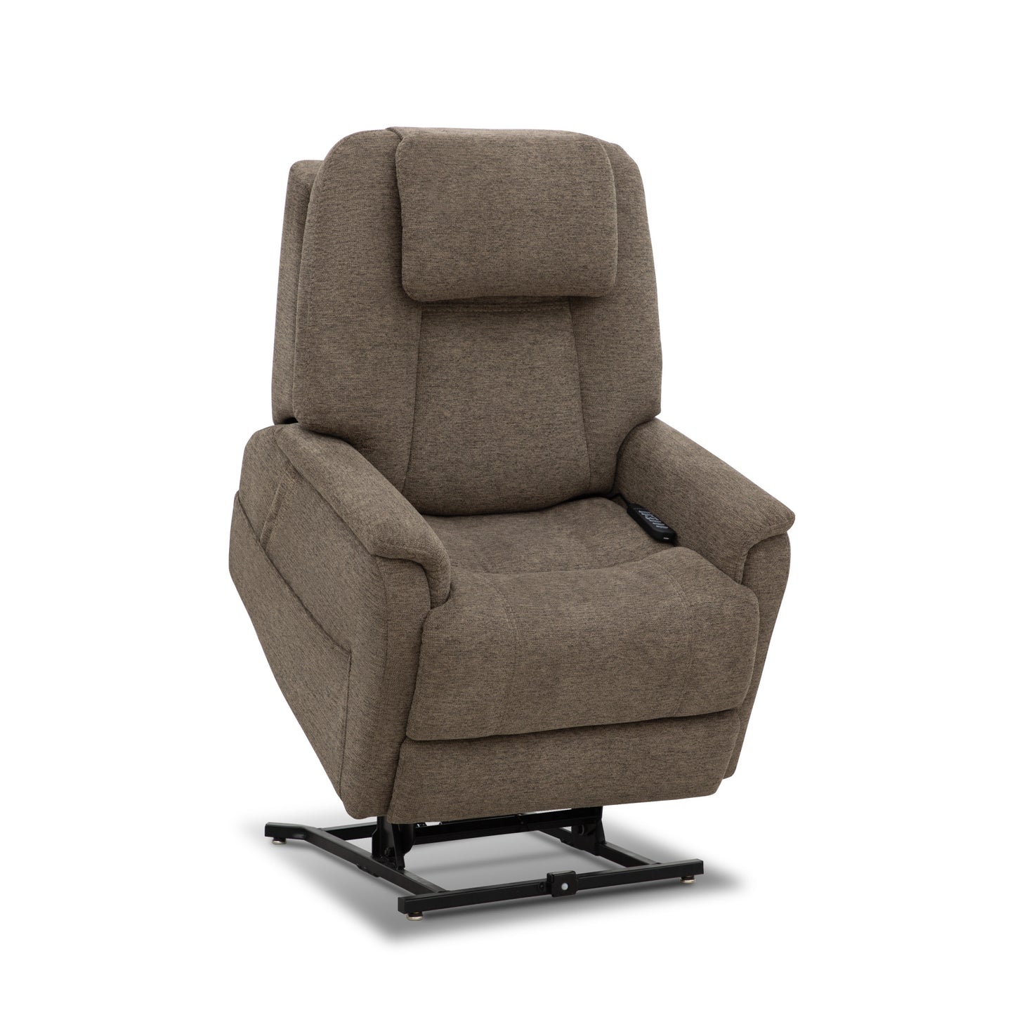Zecliner Model 3+ Petite Toast Fabric Power Lift Recliner with Power Headrest, Lumbar, Heat & Massage