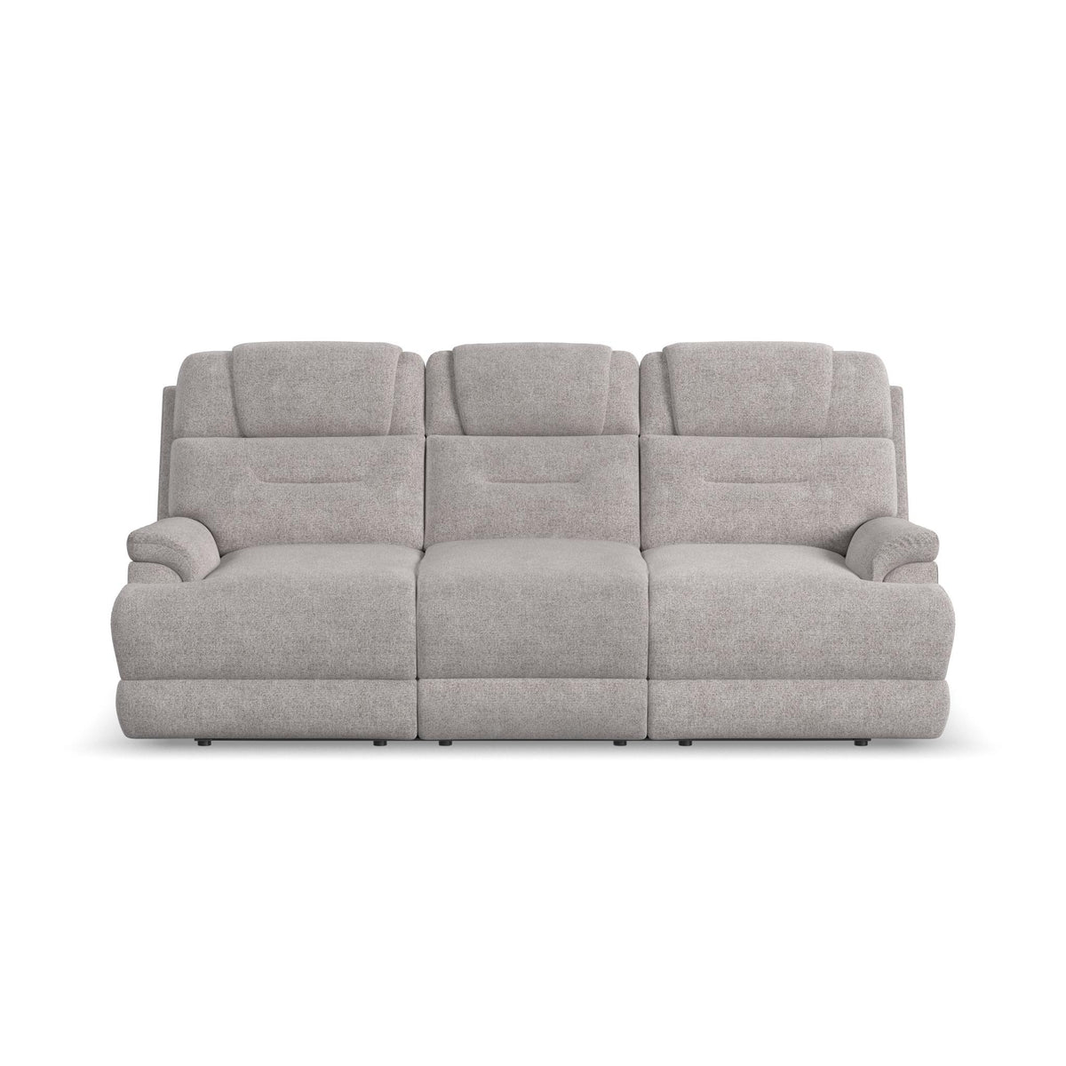 Zecliner Zofa Dove Fabric Power Reclining Sofa with, Power Headrest, Lumbar, Heat & Massage