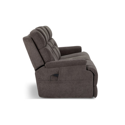 Zecliner Zofa Umber Fabric Power Sleep Sofa with Power Headrests & Lumbar