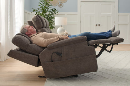 Zecliner Zofa Umber Fabric Power Sleep Sofa with Power Headrests & Lumbar