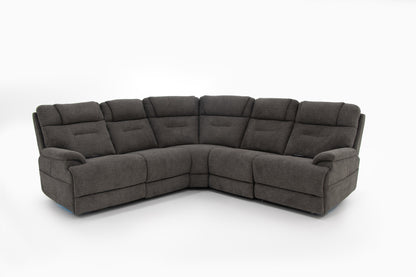Zecliner Modular Umber Fabric Power Reclining Sectional