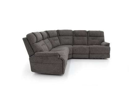 Zecliner Modular Umber Fabric Power Reclining Sectional