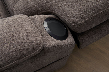 Zecliner Modular Umber Fabric Power Reclining Sectional