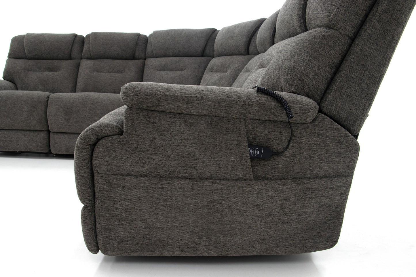 Zecliner Modular Umber Fabric Power Reclining Sectional