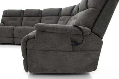 Zecliner Modular Umber Fabric Power Reclining Sectional
