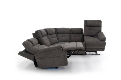 Zecliner Modular Umber Fabric Power Reclining Sectional