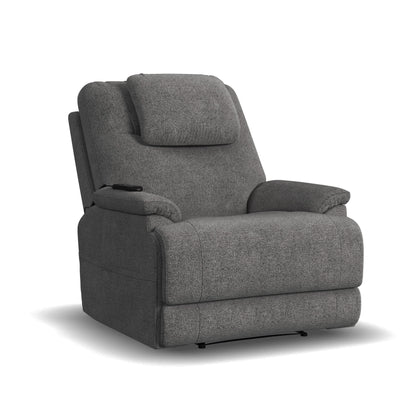Zecliner Model 2 Petite Dark Gray Fabric Power Sleep Recliner with Power Headrest & Lumbar
