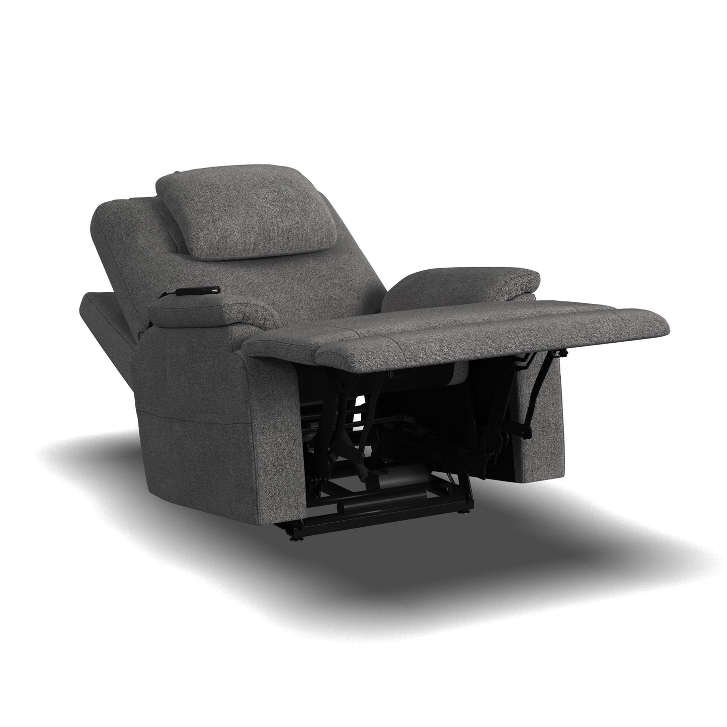 Zecliner Model 2 Petite Dark Gray Fabric Power Sleep Recliner with Power Headrest & Lumbar