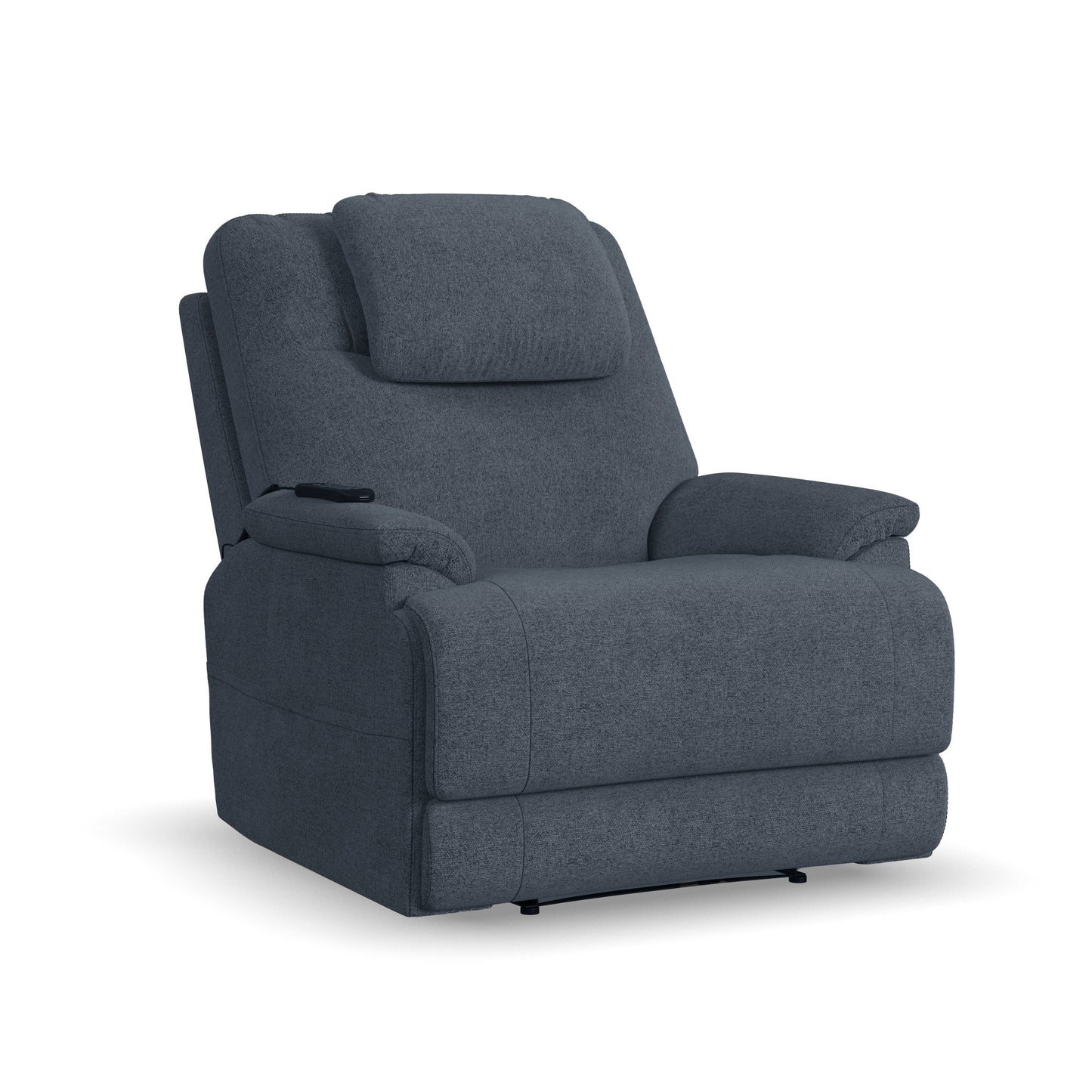 Zecliner Model 2 Petite Denim Fabric Power Sleep Recliner with Power Headrest & Lumbar