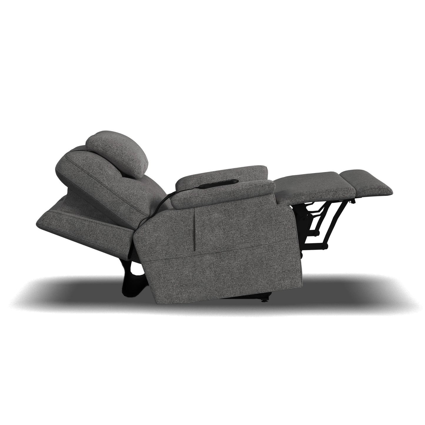 Zecliner Model 2 Petite Dark Gray Fabric Power Lift Sleep Recliner with Power Headrest & Lumbar