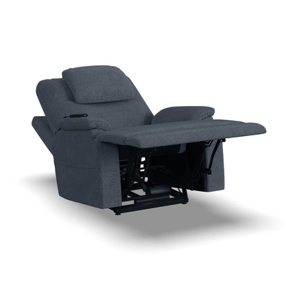 Zecliner Model 2 Petite Denim Fabric Power Lift Sleep Recliner with Power Headrest & Lumbar