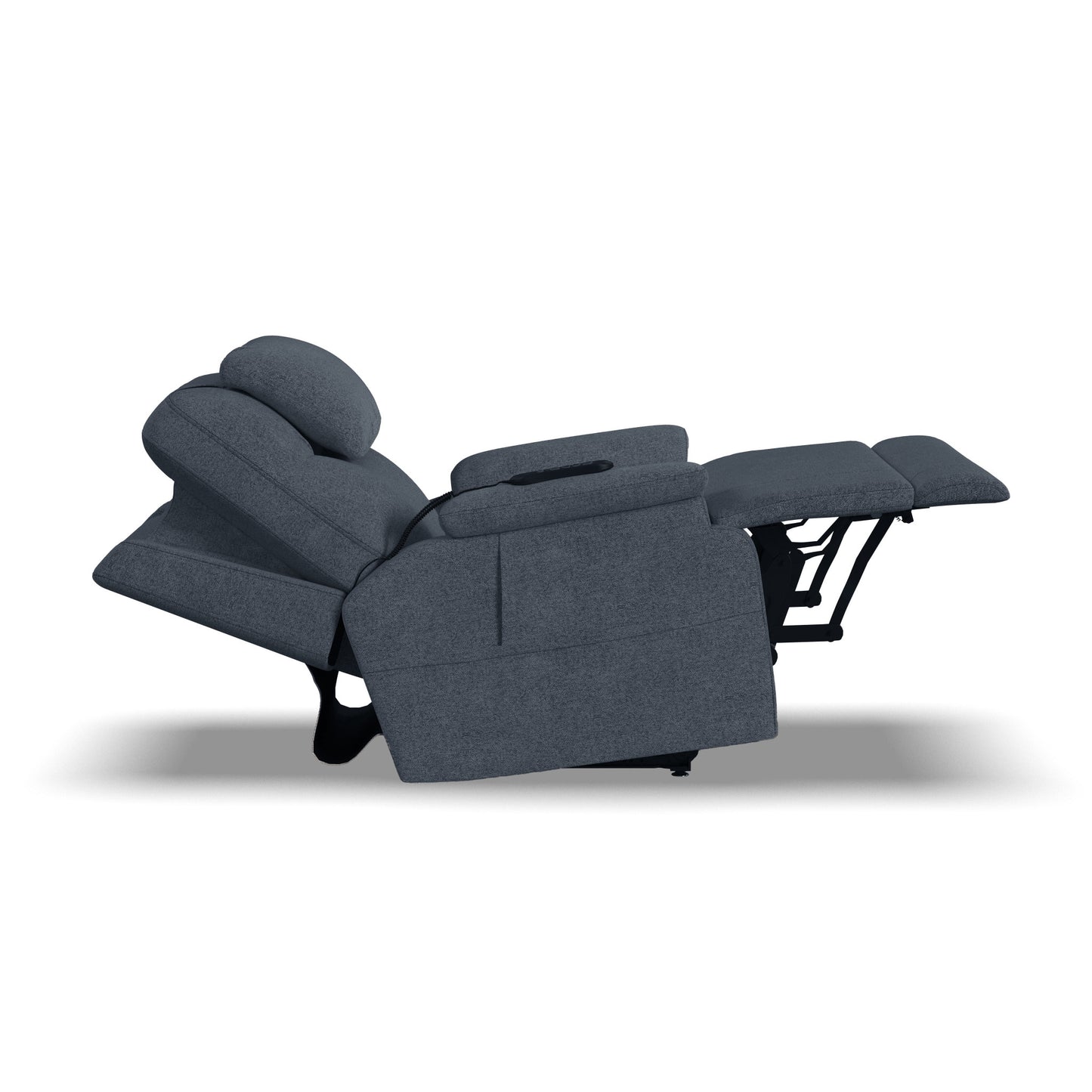 Zecliner Model 2 Petite Denim Fabric Power Lift Sleep Recliner with Power Headrest & Lumbar