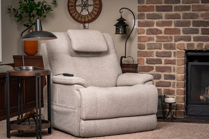 Zecliner Model 1 Dove Fabric Power Sleep Recliner with Power Headrest & Lumbar