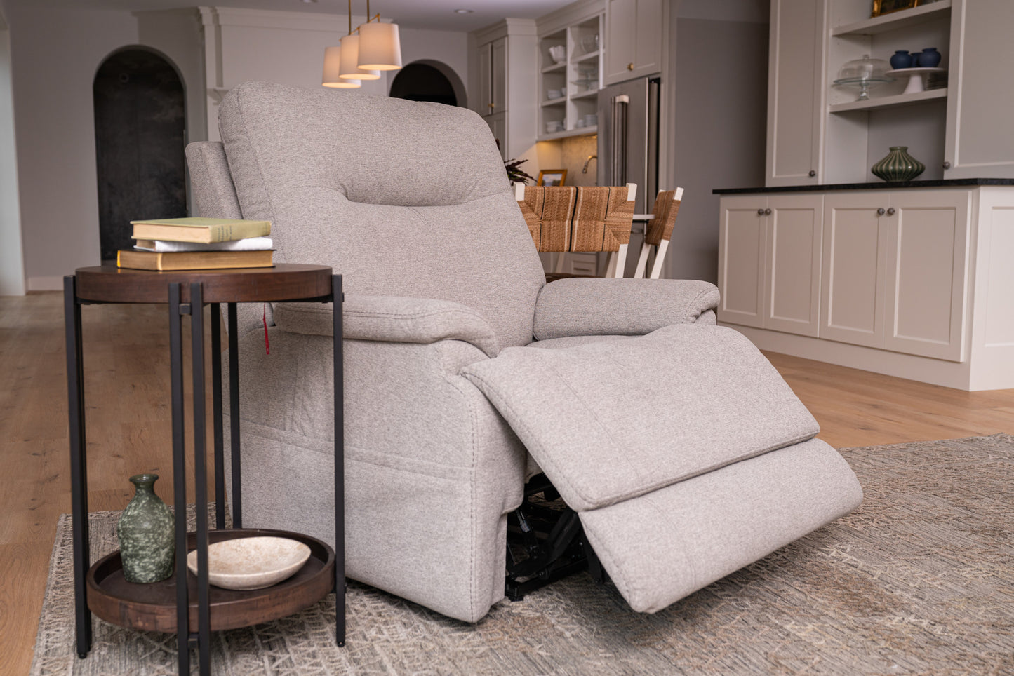 Zecliner Model 1 Dove Fabric Power Lift Sleep Recliner with Power Headrest & Lumbar