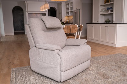 Zecliner Model 1 Dove Fabric Power Lift Sleep Recliner with Power Headrest & Lumbar