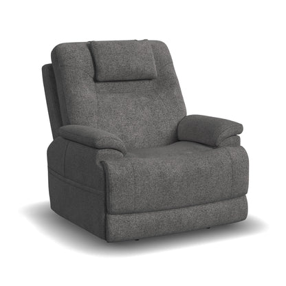 Zecliner Model 2 Dark Gray Fabric Power Sleep Recliner with Power Headrest & Lumbar