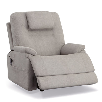 Zecliner Model 2+ Dove Fabric Power Lift Sleep Recliner with Power Headrest, Lumbar, Heat & Massage