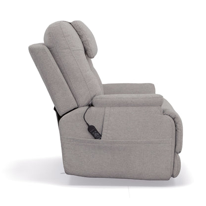 Zecliner Model 2+ Dove Fabric Power Lift Sleep Recliner with Power Headrest, Lumbar, Heat & Massage