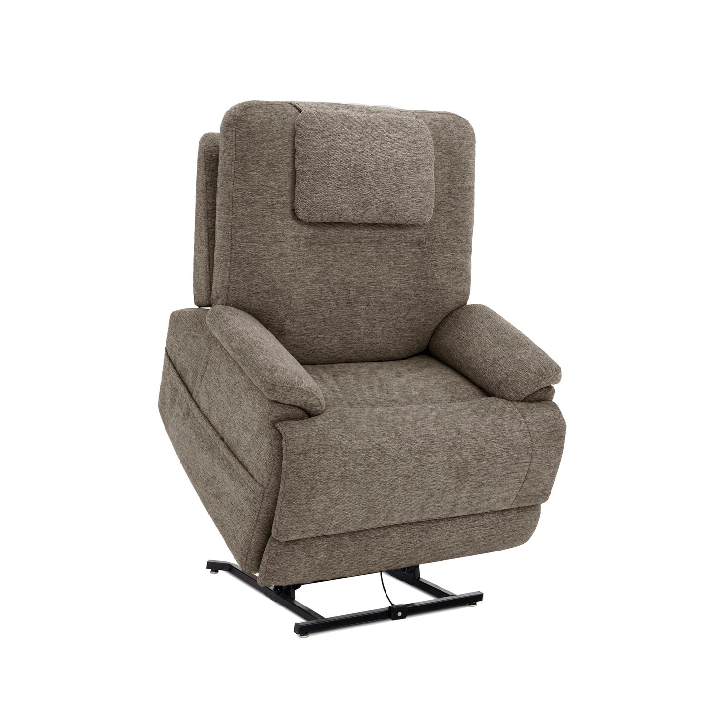 Zecliner Model 2+ Toast Fabric Power Lift Sleep Recliner with Power Headrest, Lumbar, Heat & Massage