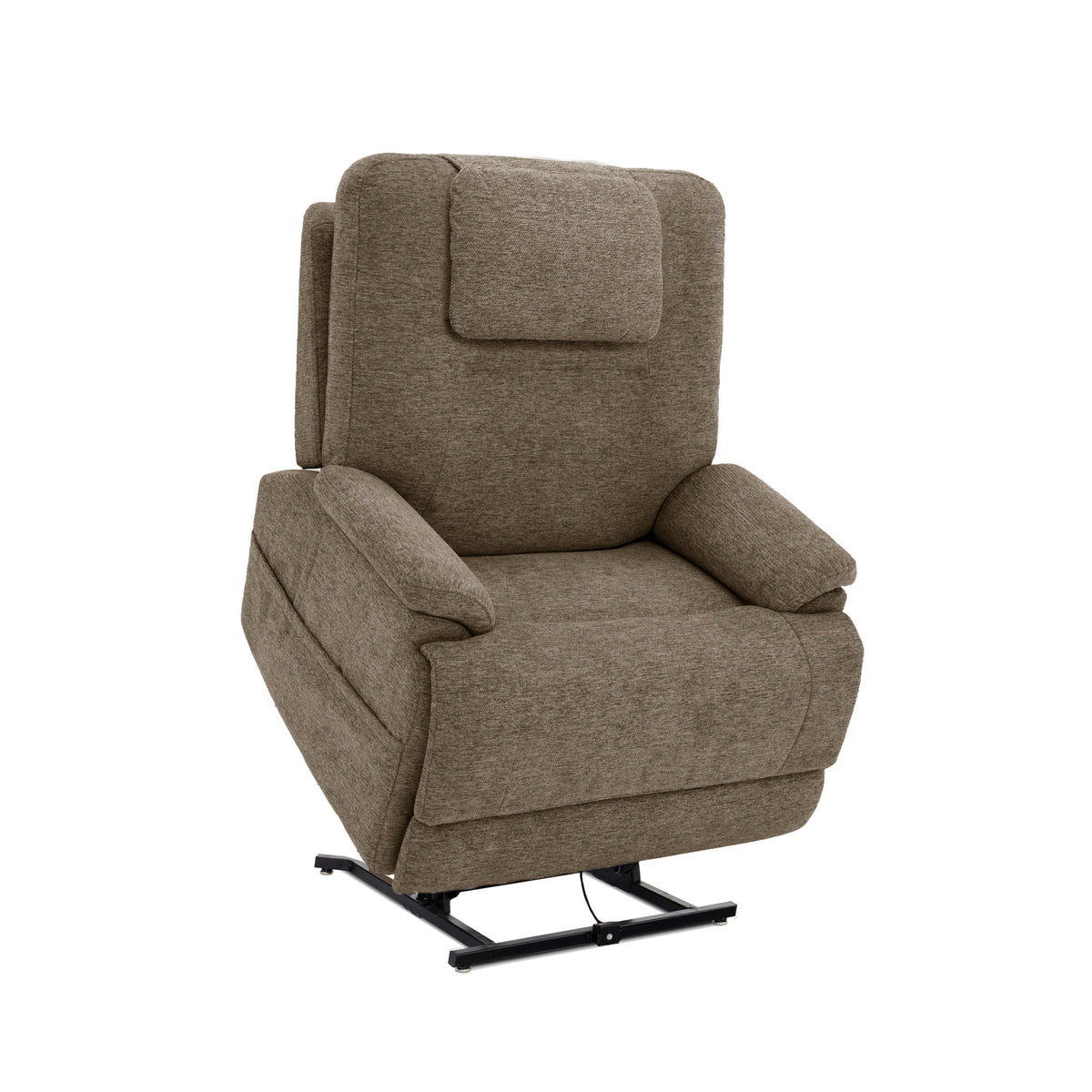 Zecliner Model 2+ Toast Fabric Power Lift Sleep Recliner with Power Headrest, Lumbar, Heat & Massage