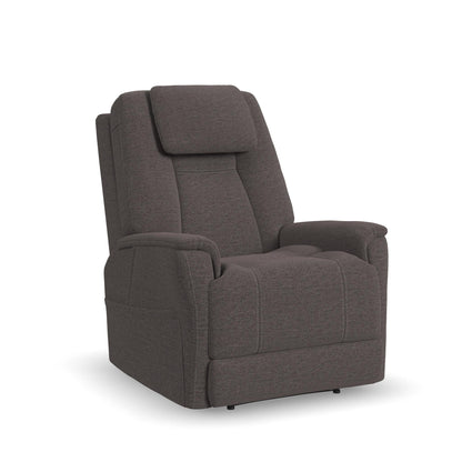 Zecliner Model 3+ Umber Fabric Power Lift Recliner with Power Headrest, Lumbar, Heat & Massage