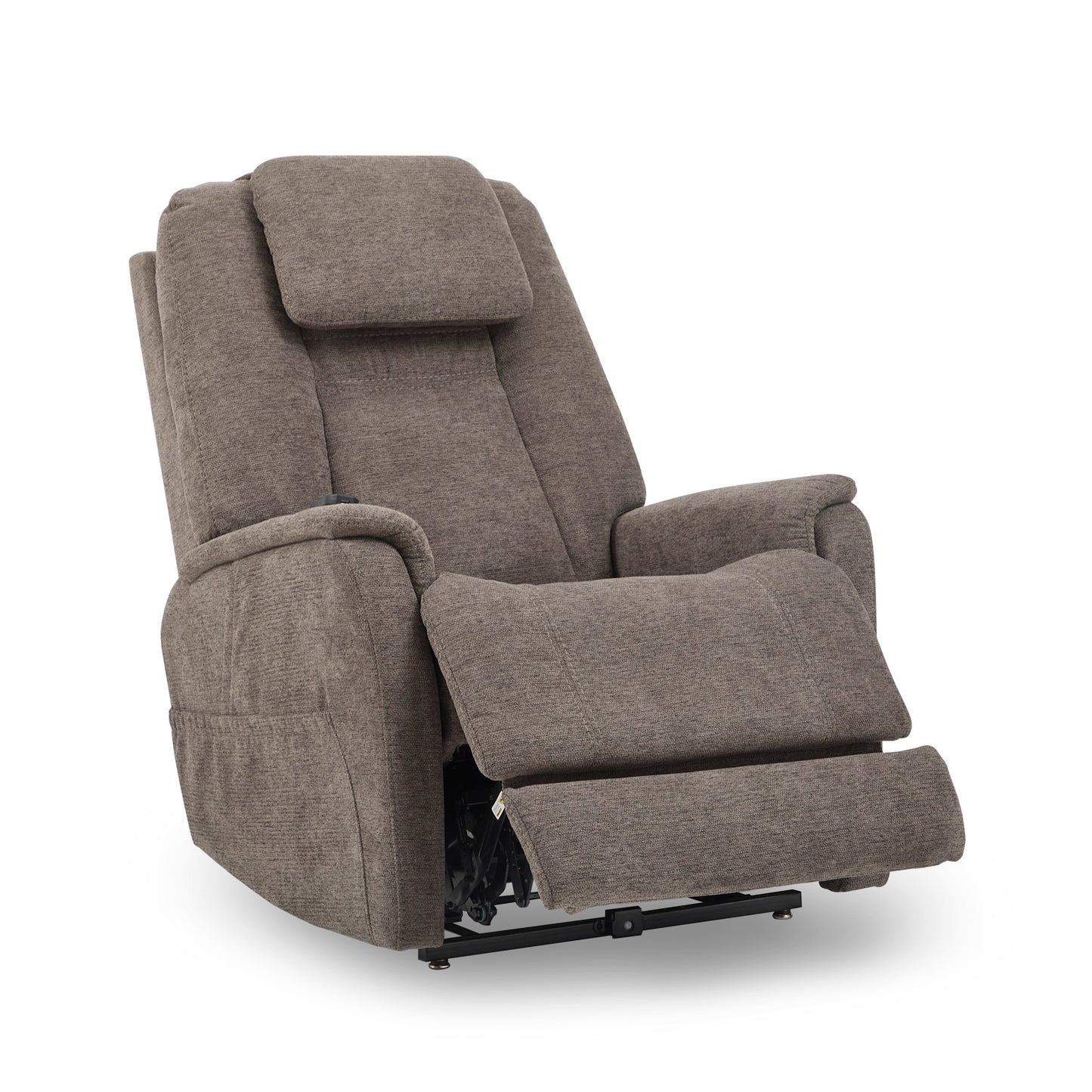 Zecliner Model 3+ Umber Fabric Power Lift Sleep Recliner with Power Headrest, Lumbar, Heat & Massage