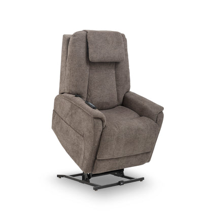 Zecliner Model 3+ Umber Fabric Power Lift Sleep Recliner with Power Headrest, Lumbar, Heat & Massage