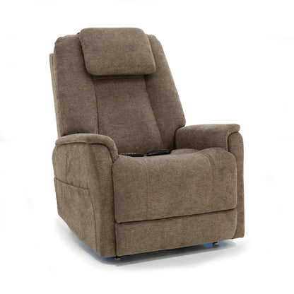 Zecliner Model 3+ Toast Fabric Power Lift Recliner with Power Headrest, Lumbar, Heat & Massage