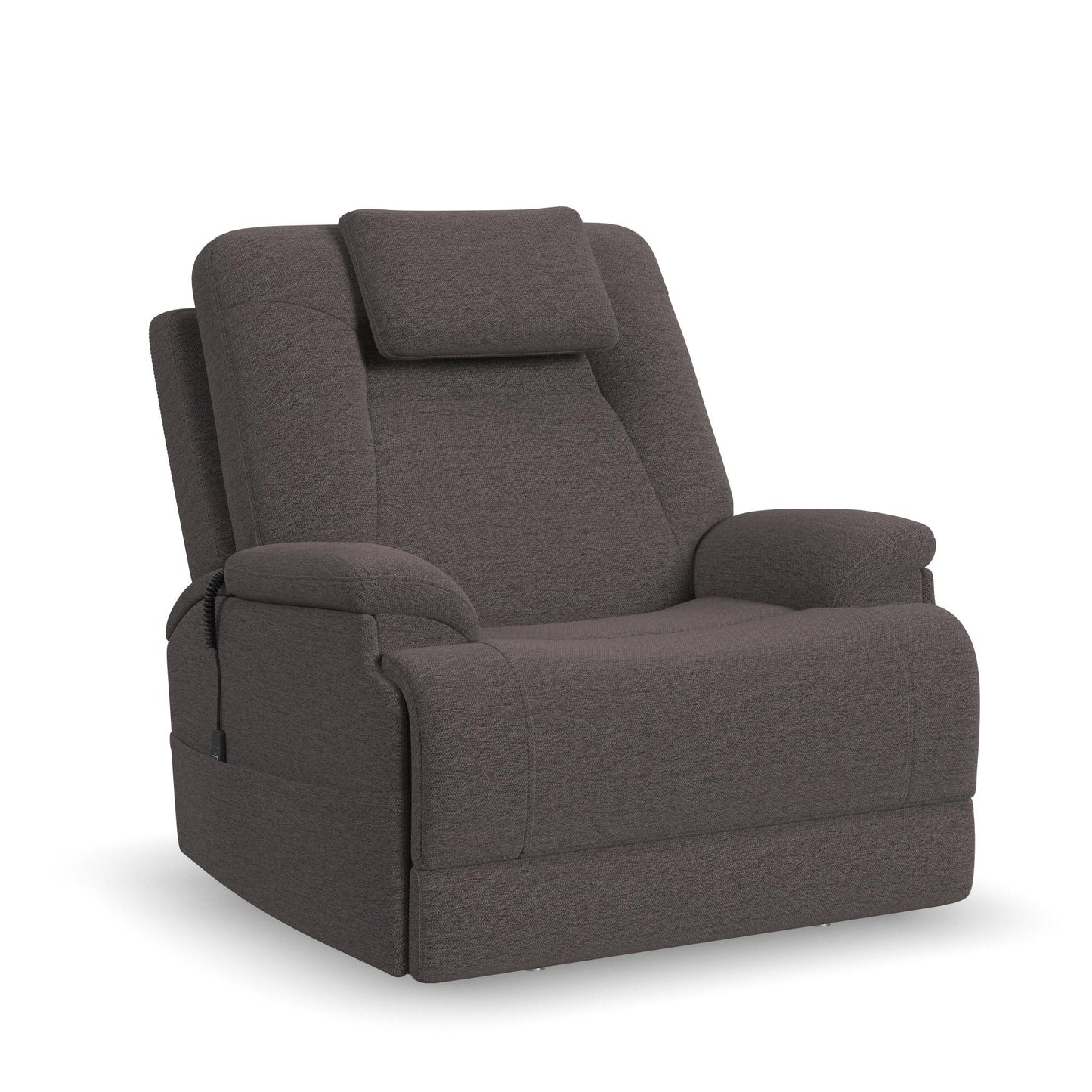 Zecliner Model 4+ Umber Fabric Power Lift Recliner w/ Power Headrest & Lumbar, Heat & Massage