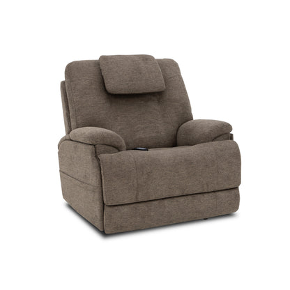 Zecliner Model 4+ Toast Fabric Power Lift Recliner w/ Power Headrest & Lumbar, Heat & Massage