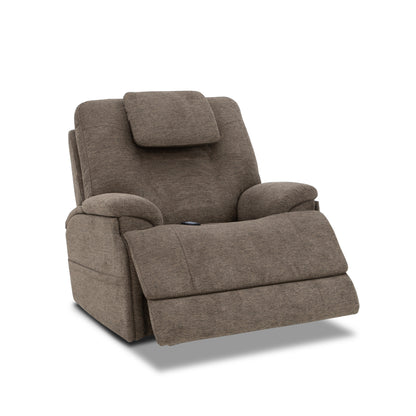 Zecliner Model 4+ Toast Fabric Power Lift Recliner w/ Power Headrest & Lumbar, Heat & Massage