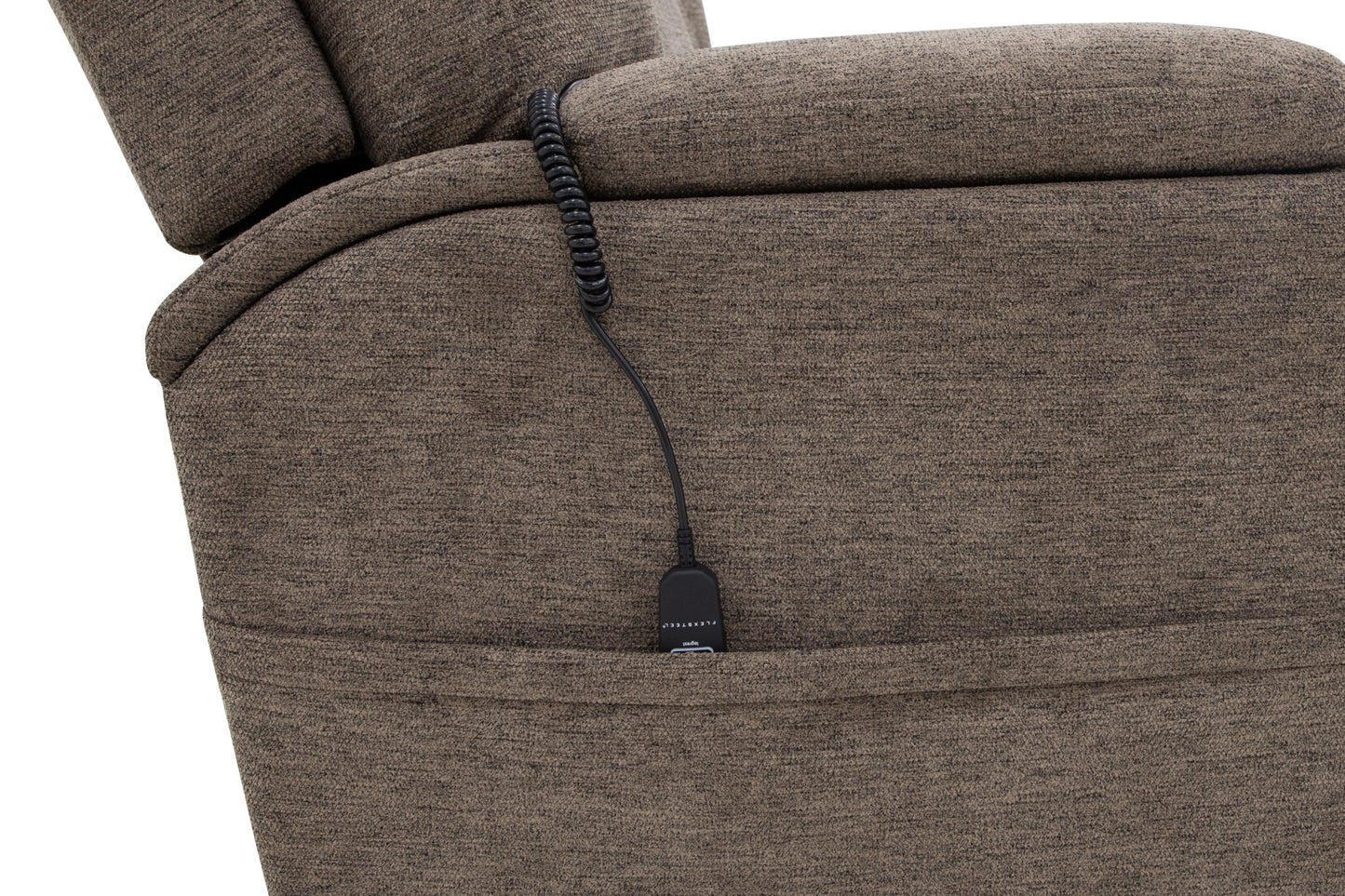 Zecliner Model 4+ Toast Fabric Power Lift Recliner w/ Power Headrest & Lumbar, Heat & Massage