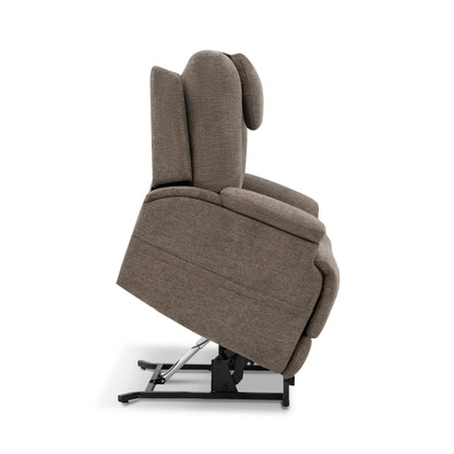 Zecliner Model 4+ Toast Fabric Power Lift Recliner w/ Power Headrest & Lumbar, Heat & Massage