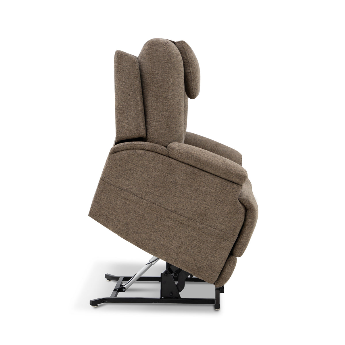 Zecliner Model 4+ Toast Fabric Power Lift Recliner with Power Headrest & Lumbar, Heat & Massage