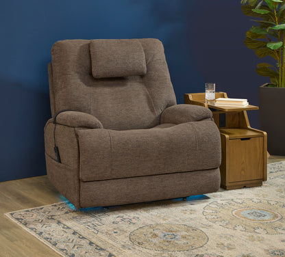 Zecliner Model 4+ Toast Fabric Power Lift Recliner with Power Headrest & Lumbar, Heat & Massage