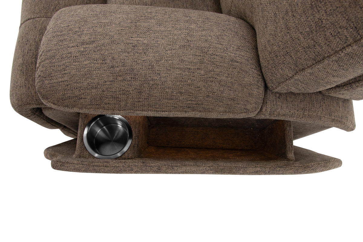 Zecliner Model 4+ Toast Fabric Power Lift Recliner with Power Headrest & Lumbar, Heat & Massage